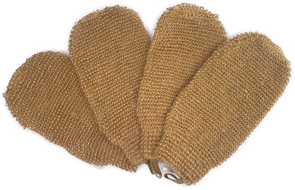 4er-Pack 100 % Natürliche Hanf-Peeling-Handschuhe – Toten Haut Entfernen & Haut Beleben