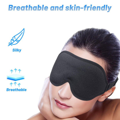 Schlafmaske für Männer und Frauen – Seitenschläfer Schlafmaske mit Memory-Schaum, verstellbarem Riemen, Augenschlafabdeckung für Reisen (Schwarz)
