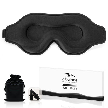 Schlafmaske für Männer und Frauen – Seitenschläfer Schlafmaske mit Memory-Schaum, verstellbarem Riemen, Augenschlafabdeckung für Reisen (Schwarz)