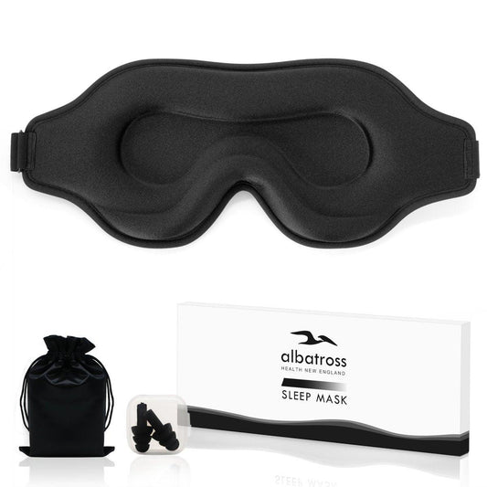 Schlafmaske für Männer und Frauen – Seitenschläfer Schlafmaske mit Memory-Schaum, verstellbarem Riemen, Augenschlafabdeckung für Reisen (Schwarz)