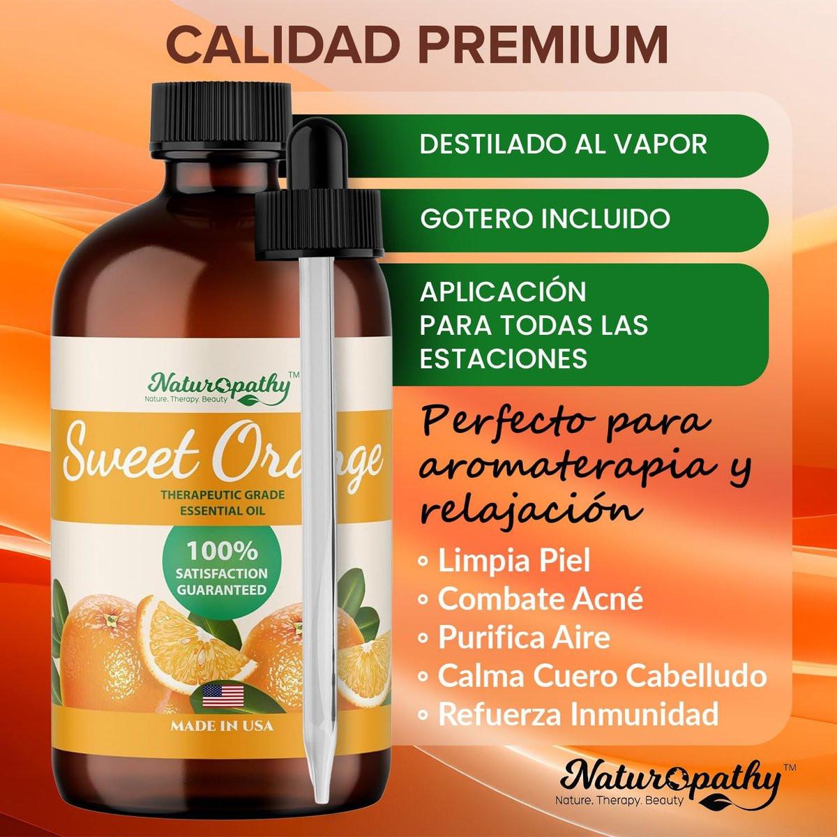 Naturopathy Süßorangen-Ätherisches Öl Therapeutische Qualität Premium Öl mit Glaspipette - Riesige 4 fl. oz - Perfekt für Aromatherapie und Entspannung