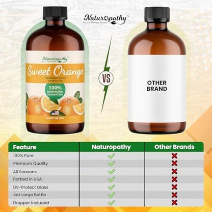 Naturopathy Süßorangen-Ätherisches Öl Therapeutische Qualität Premium Öl mit Glaspipette - Riesige 4 fl. oz - Perfekt für Aromatherapie und Entspannung