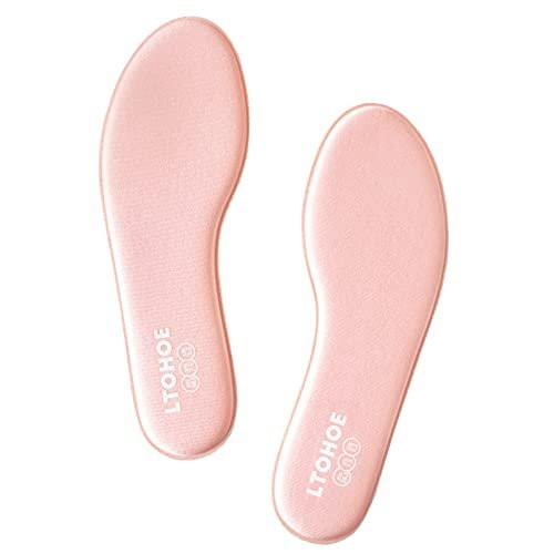 LTOHOE Memory Foam Einlegesohlen für Damen, Ersatz-Schuhsohlen für Laufschuhe, Wanderschuhe, Sneaker, dämpfende Schuheinlagen zur Fußschmerzlinderung, bequeme Innensohlen 8mm Pink US 8