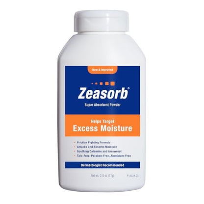 Zeasorb Prevention – Super absorbentes Puder gegen Feuchtigkeit, Scheuern und Juckreiz, 70 g