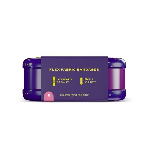 Welly Pflaster | Klebeflexible Stoff-Bravery-Badges | Gemischte Formen für kleine Schnitte, Schrammen und Wunden | Bunte und lustige Erste-Hilfe-Dose | Planet Pals Muster - 48 Stück