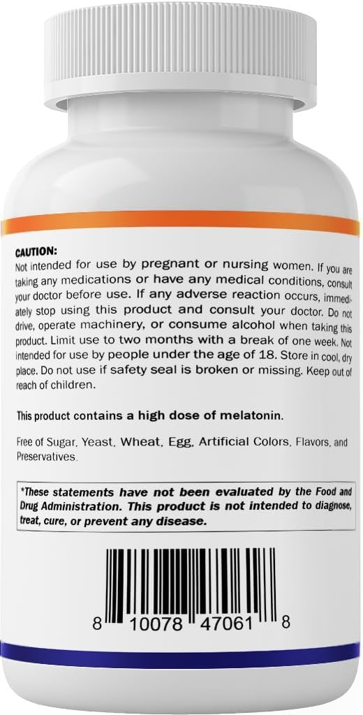 Vitamatic Melatonin 30 mg mit B6 & L-Theanin – 120 schnell lösliche Tabletten mit natürlichem Beerengeschmack (2 Tabletten Dosis = Melatonin 60 mg) (120 Stück pro Packung)
