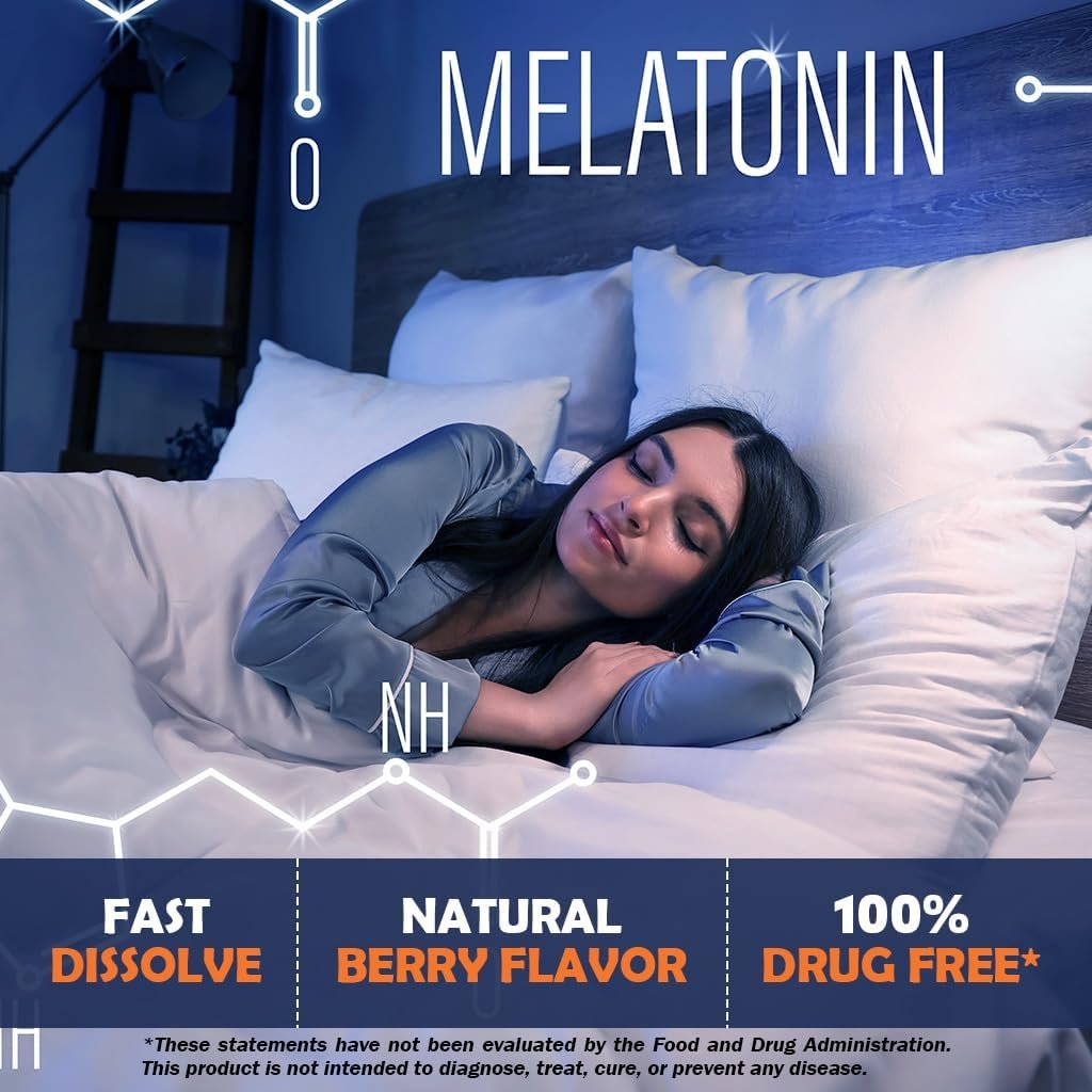 Vitamatic Melatonin 30 mg mit B6 & L-Theanin – 120 schnell lösliche Tabletten mit natürlichem Beerengeschmack (2 Tabletten Dosis = Melatonin 60 mg) (120 Stück pro Packung)