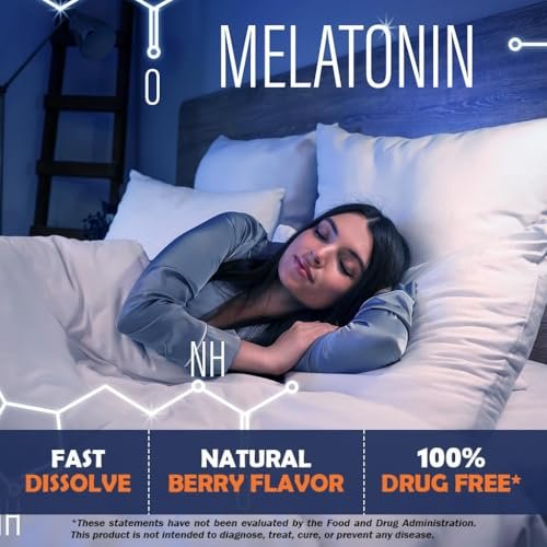 Vitamatic Melatonin 30 mg mit B6 & L-Theanin – 120 schnell lösliche Tabletten mit natürlichem Beerengeschmack (2 Tabletten Dosis = Melatonin 60 mg) (120 Stück pro Packung)