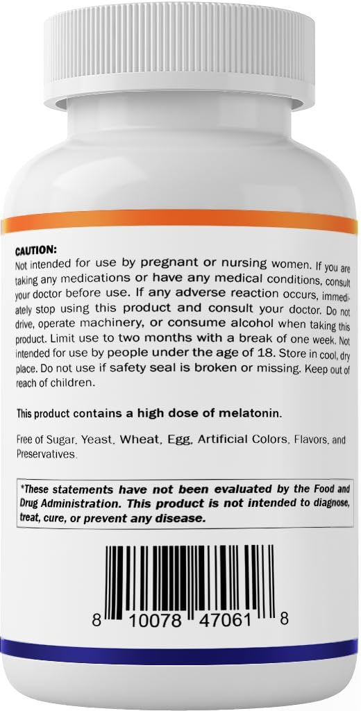 Vitamatic Melatonin 30 mg mit B6 & L-Theanin – 120 schnell lösliche Tabletten mit natürlichem Beerengeschmack (2 Tabletten Dosis = Melatonin 60 mg) (120 Stück pro Packung)