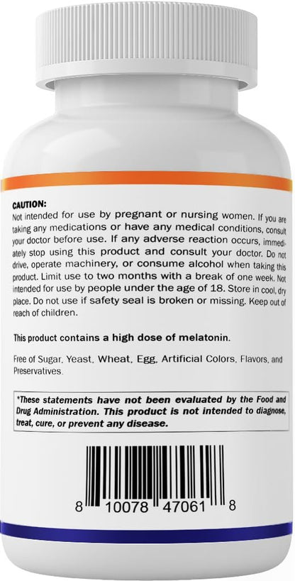 Vitamatic Melatonin 30 mg mit B6 & L-Theanin – 120 schnell lösliche Tabletten mit natürlichem Beerengeschmack (2 Tabletten Dosis = Melatonin 60 mg) (120 Stück pro Packung)