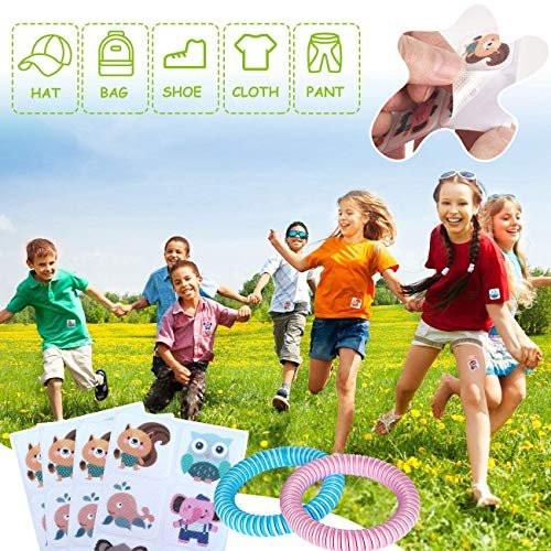 BuggyBands 120er Pack Mückenpflaster Aufkleber für Kinder und Erwachsene – Insektenabwehr-Sticker mit 2 Mückenarmbändern für Outdoor, Camping, Reisen & Sommerlager