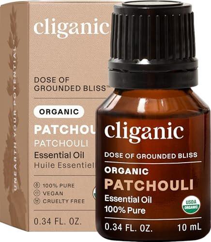Cliganic Bio-Patschuli-Öl – 100% reines, natürliches, unverdünntes ätherisches Öl für Aromatherapie-Diffuser | Non-GMO zertifiziert