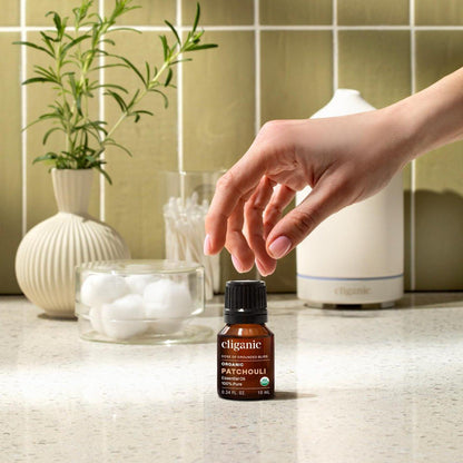 Cliganic Bio-Patschuli-Öl – 100% reines, natürliches, unverdünntes ätherisches Öl für Aromatherapie-Diffuser | Non-GMO zertifiziert