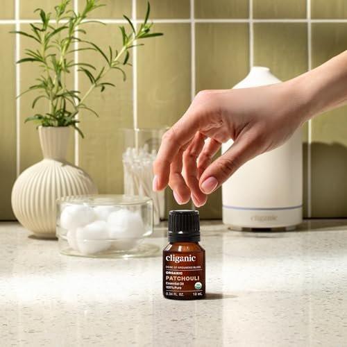 Cliganic Bio-Patschuli-Öl – 100% reines, natürliches, unverdünntes ätherisches Öl für Aromatherapie-Diffuser | Non-GMO zertifiziert