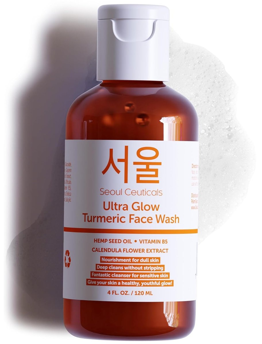 SeoulCeuticals Korean Kurkuma Gesichtsreiniger – Vegan & Tierversuchsfrei, K-Beauty für trockene & empfindliche Haut, 118 ml