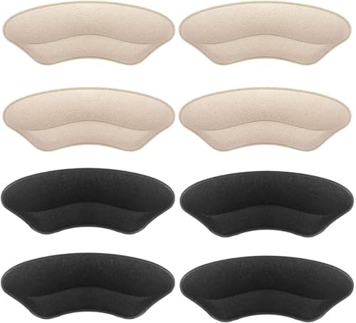 Makryn Premium Fersenpolster Einlagen Grips Liner für Damen Herren, Rückseite der Protektoren Polster verhindern zu große Schuhe vom Rutschen, Blasen, Füller lose Passform (Mehrfarbig 4 Paare)