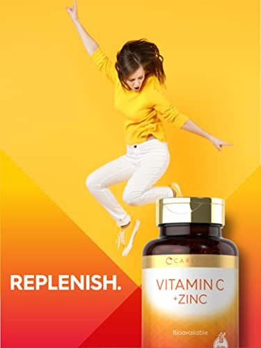 Carlyle Vitamin C mit Zink | 250 Weichkapseln | Bioverfügbar | Ascorbinsäure | Zinkoxid | Nicht-GVO und Glutenfrei