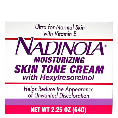 Nadinola Feuchtigkeitsspendende Hautton-Creme mit Vitamin E und Hexylresorcinol – Reduziert unerwünschte Verfärbungen, 2,25 Unzen
