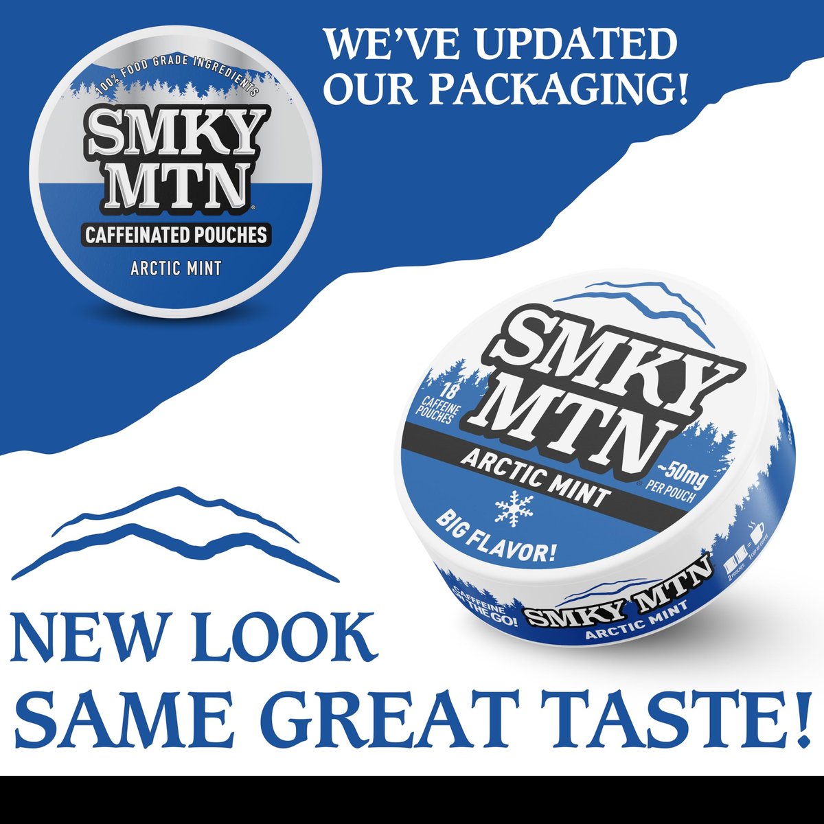 Smokey Mountain Arctic Mint Koffeinhaltige Beutel – Tabakfrei & Nikotinfrei – 5er Pack – 15 Beutel pro Dose