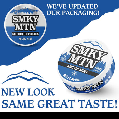 Smokey Mountain Arctic Mint Koffeinhaltige Beutel – Tabakfrei & Nikotinfrei – 5er Pack – 15 Beutel pro Dose