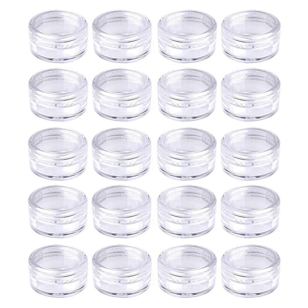 Medsuo 20 Stück 5 ml Klare Probendöschen – Leere kleine Reisebehälter, auslaufsicher, nachfüllbare Kosmetikdosen mit Deckel, Aufbewahrungsdose für Lippenbalsam, Peeling, DIY Kosmetik
