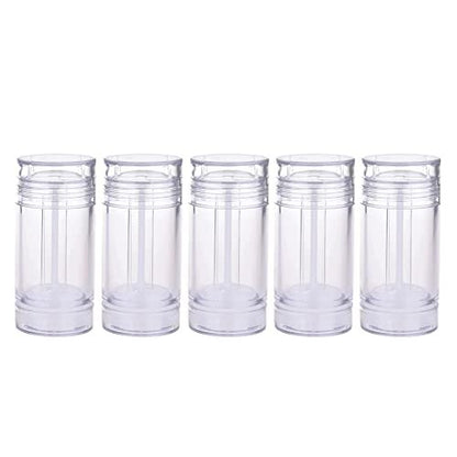 5er-Pack Nachfüllbare Deodorant-Behälter aus Kunststoff, 30 ml / 1 oz, Leere Zylinder (Bodenbefüllung & Aufdrehen) für Lippenbalsam, Lippenstift