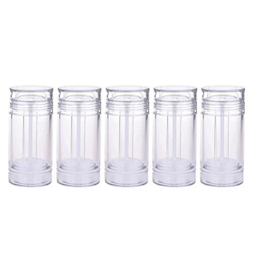 5er-Pack Nachfüllbare Deodorant-Behälter aus Kunststoff, 30 ml / 1 oz, Leere Zylinder (Bodenbefüllung & Aufdrehen) für Lippenbalsam, Lippenstift