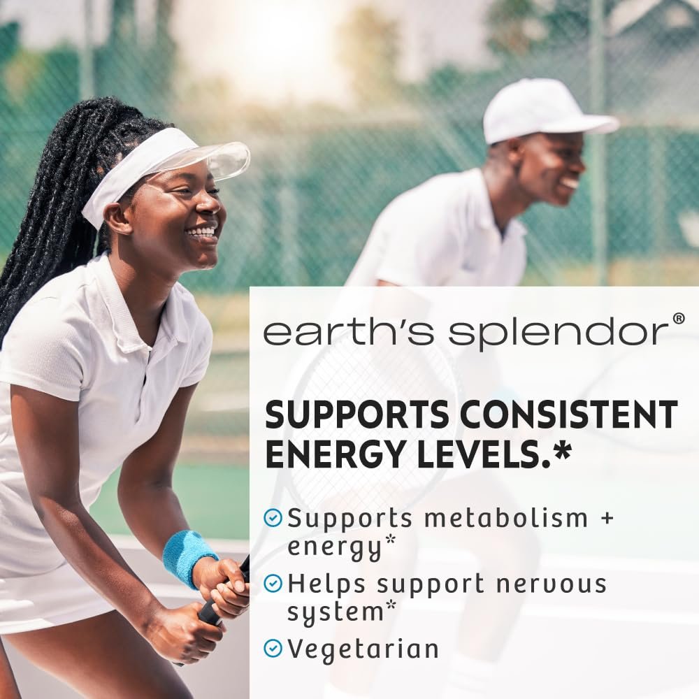 Earth's Splendor Energiepräparate mit Vitamin B12, ohne künstliche Farb- oder Geschmacksstoffe, glutenfrei, Unterstützung des Energiestoffwechsels (1000 µg, 200 Tabletten)