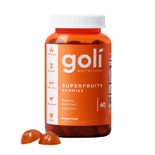 Goli Superfruits Beauty Gummies mit Bambus-Silizium – Vitamine A, C, E, Zink – Kollagen-Unterstützung mit Superfrucht-Mischung – Vegan, Non-GMO, Glutenfrei