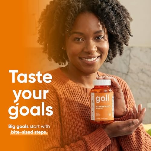 Goli Superfruits Beauty Gummies mit Bambus-Silizium – Vitamine A, C, E, Zink – Kollagen-Unterstützung mit Superfrucht-Mischung – Vegan, Non-GMO, Glutenfrei