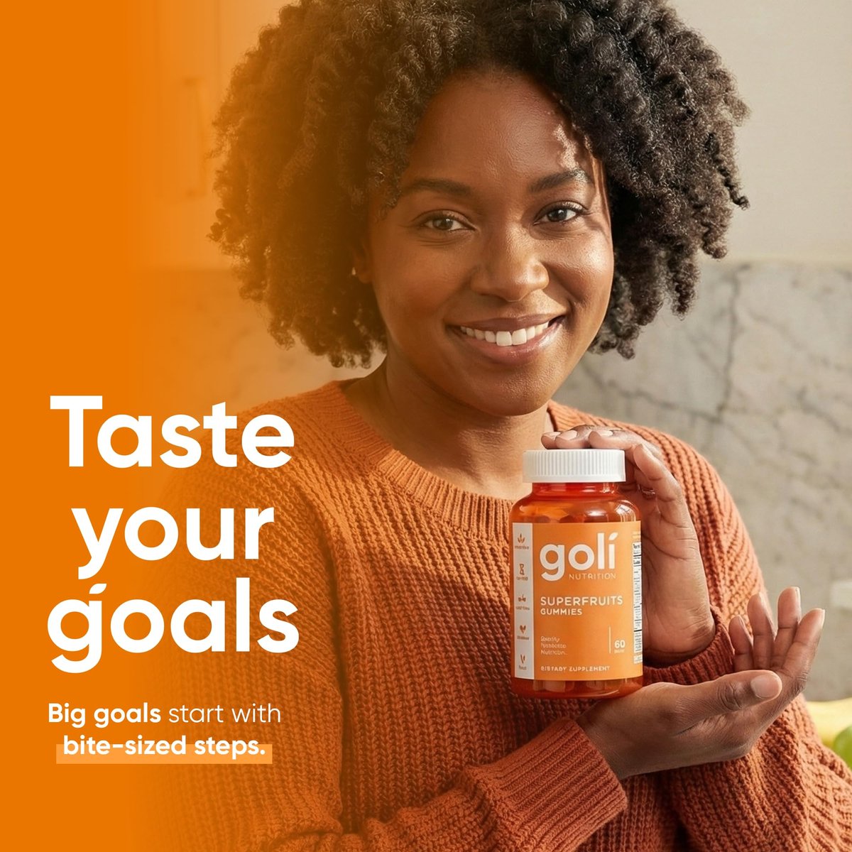 Goli Superfruits Beauty Gummies mit Bambus-Silizium – Vitamine A, C, E, Zink – Kollagen-Unterstützung mit Superfrucht-Mischung – Vegan, Non-GMO, Glutenfrei