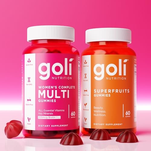 Goli Superfruits Beauty Gummies mit Bambus-Silizium – Vitamine A, C, E, Zink – Kollagen-Unterstützung mit Superfrucht-Mischung – Vegan, Non-GMO, Glutenfrei