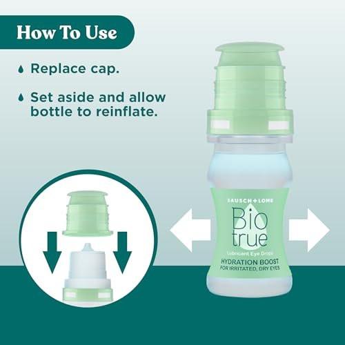 Biotrue Hydration Boost – Konservierungsmittelfreie Augentropfen für trockene Augen, sofortige Befeuchtung, kontaktlinsengeeignet, 0,33 Fl Oz (1er-Pack)