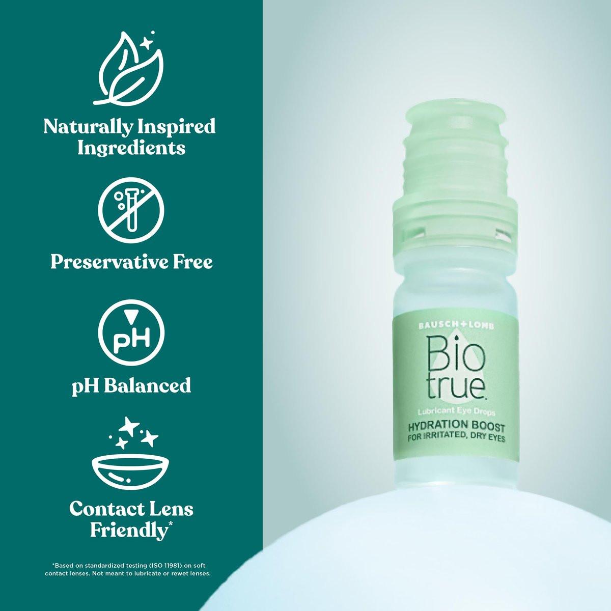 Biotrue Hydration Boost – Konservierungsmittelfreie Augentropfen für trockene Augen, sofortige Befeuchtung, kontaktlinsengeeignet, 0,33 Fl Oz (1er-Pack)