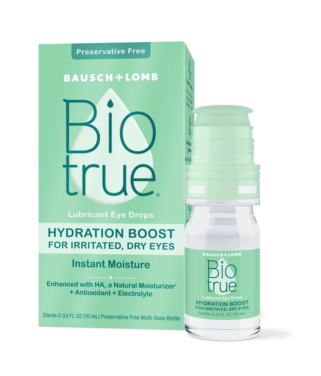 Biotrue Hydration Boost – Konservierungsmittelfreie Augentropfen für trockene Augen, sofortige Befeuchtung, kontaktlinsengeeignet, 0,33 Fl Oz (1er-Pack)