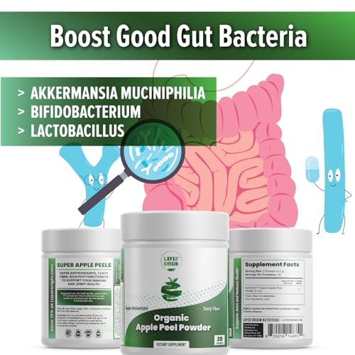 Layer Origin Bio Apfelschalenpulver – Fördert Akkermansia und Bifidobakterien – Präbiotikum