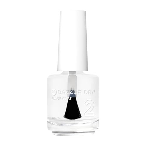 Dazzle Dry Base Coat – Schritt 2 – Schnelltrocknender transparenter Unterlack für langanhaltende, ungiftige Maniküre (15 ml)