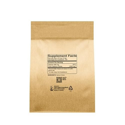 Pure Original Ingredients Calcium Citrat (450g) – Calciumpräparat ohne Zusatzstoffe oder Füllstoffe