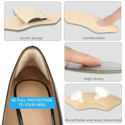 Comfowner Fersenpolster 6 Paar – Bequeme Schuhpolster gegen lockere Schuhe, Blasen und Schmerzen – Gedächtnisschaum-Einlagen für Damen und Herren