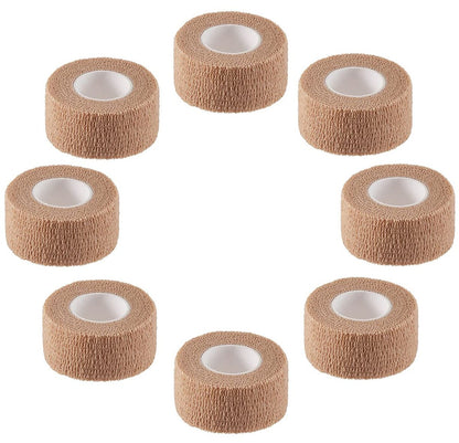 Selbstklebende elastische Bandage - Packung mit 8 Rollen 2,5 cm x 4,5 m dehnbarer selbsthaftender Kohäsionswickelverband Erste-Hilfe-Tape für Sport, Handgelenk, Knöchel (Hautfarben)