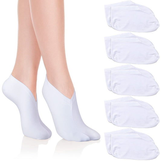 5 Paar Feuchtigkeitsspendende Socken – Übernacht-Spa-Socken für trockene Füße, Feuchtigkeitspflege-Socken für Damen und Herren, Weiß