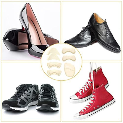 Geyoga 12 Paar Schuhfüller für zu große Schuhe – Fersenpolster, Zeheneinlagen, rutschfeste Einlagen für Damen und Herren, elegantes Design in Schwarz