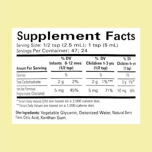 ChildLife Essentials Eisen-Tropfen für Kinder – Flüssiges Eisenpräparat für Babys & Kleinkinder, ohne künstliche Farbstoffe, glutenfrei, natürlicher Beerengeschmack, 118 ml