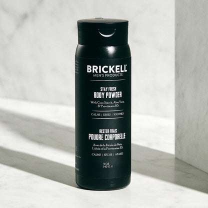 Brickell Herrenprodukte Stay Fresh Körperpuder für Männer, natürlich und biologisch, talkumfrei, absorbiert Schweiß, hält die Haut trocken, unparfümiert, 142 g