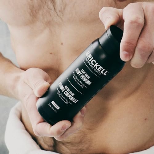 Brickell Herrenprodukte Stay Fresh Körperpuder für Männer, natürlich und biologisch, talkumfrei, absorbiert Schweiß, hält die Haut trocken, unparfümiert, 142 g