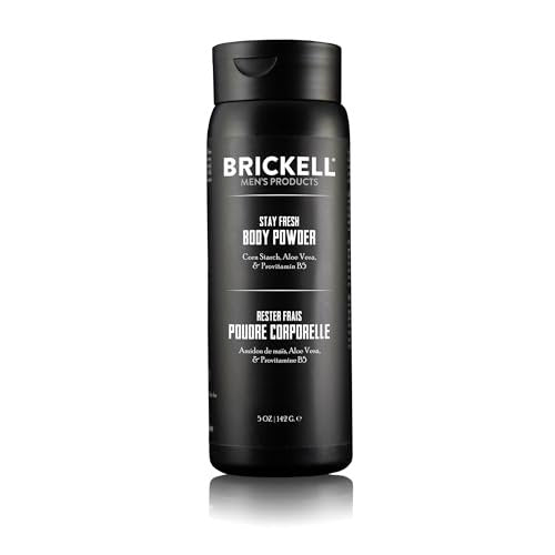 Brickell Herrenprodukte Stay Fresh Körperpuder für Männer, natürlich und biologisch, talkumfrei, absorbiert Schweiß, hält die Haut trocken, unparfümiert, 142 g