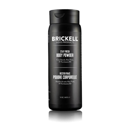 Brickell Herrenprodukte Stay Fresh Körperpuder für Männer, natürlich und biologisch, talkumfrei, absorbiert Schweiß, hält die Haut trocken, unparfümiert, 142 g
