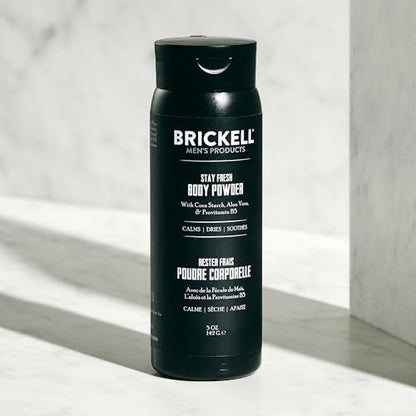 Brickell Herrenprodukte Stay Fresh Körperpuder für Männer, natürlich und biologisch, talkumfrei, absorbiert Schweiß, hält die Haut trocken, unparfümiert, 142 g