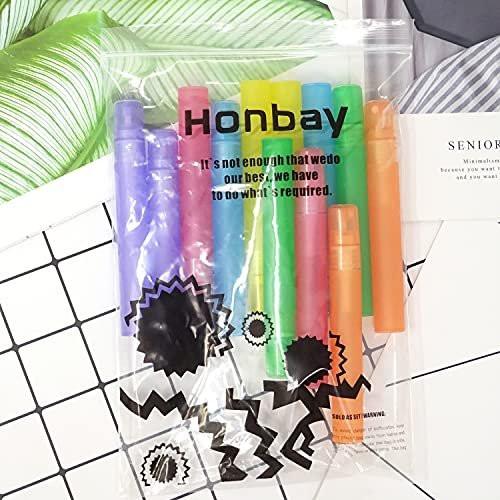 Honbay 12 Stück matte Plastik Parfümzerstäuberflaschen nachfüllbar, Reise-Mini-Sprühflaschen mit Zerstäuberpumpen für Parfüm & Lotion (6 Farben, 10 ml)