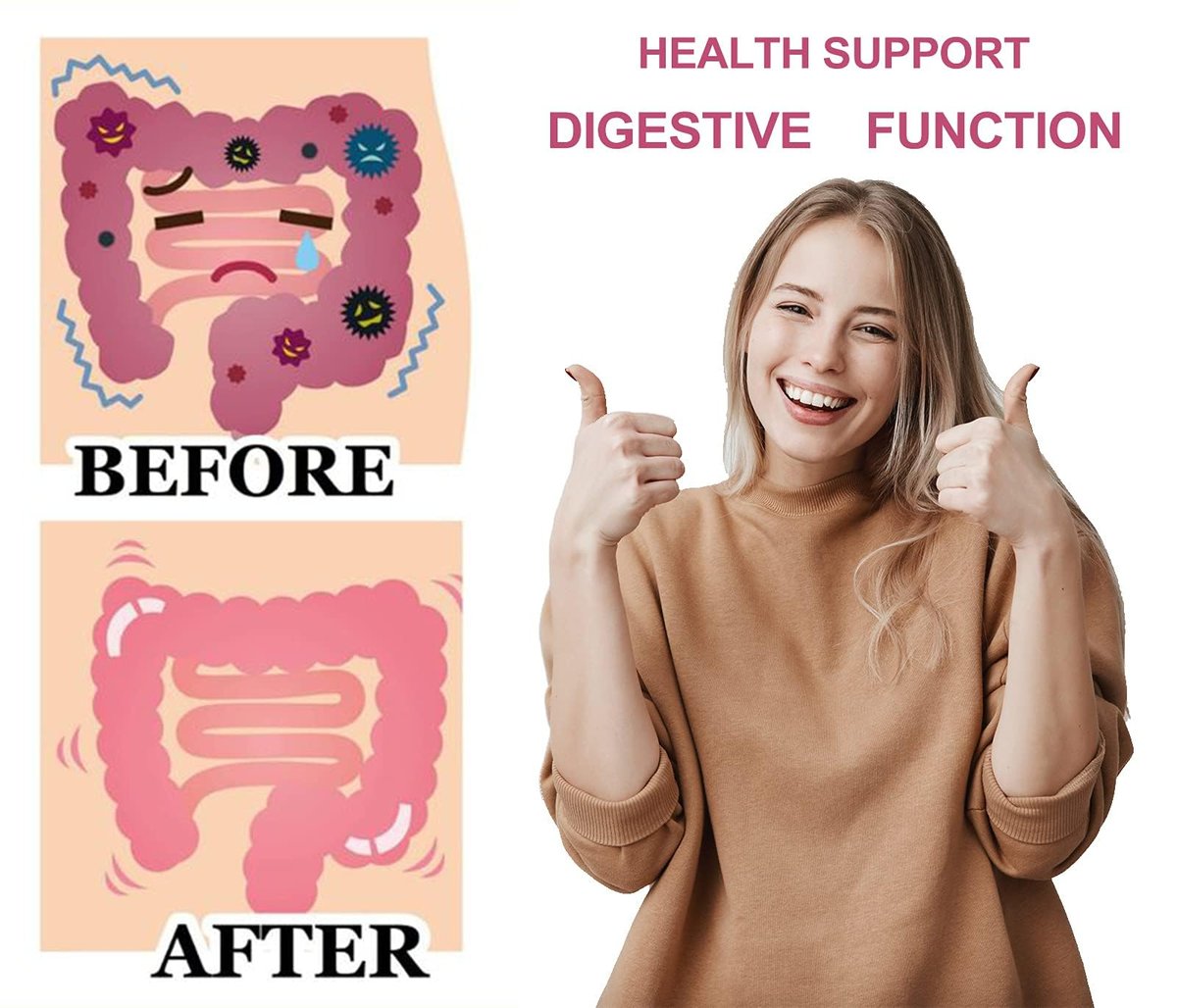 NATURE TARGET Probiotika für Frauen mit Präbiotika, Cranberry und D-Mannose, 60 Milliarden KBE, Weibliches Probiotikum für Verdauungsgesundheit/Darmgesundheit/Immunbooster